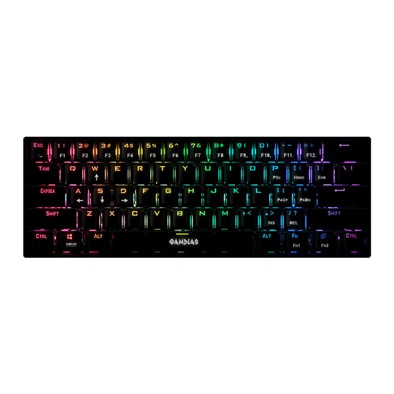 Teclado Mecânico Gamer Gamdias Hermes E3/ RGB/ Switch Red e Blue/60%