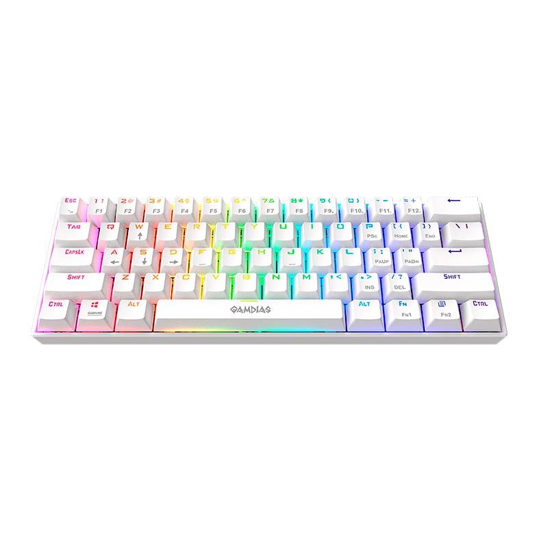 Teclado Mecânico Gamer Gamdias Hermes E3/ RGB/ Switch Blue e Red /Branco