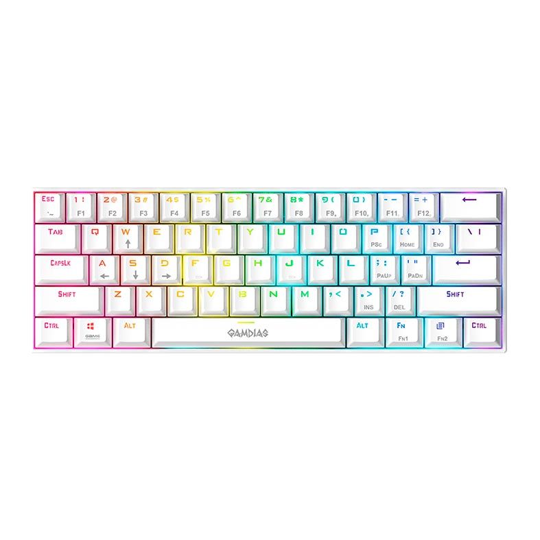 Teclado Mecânico Gamer Gamdias Hermes E3/ RGB/ Switch Blue e Red /Branco