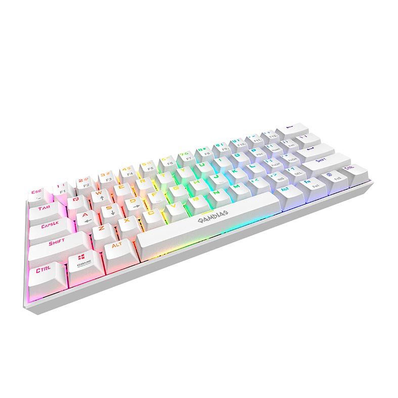 Teclado Mecânico Gamer Gamdias Hermes E3/ RGB/ Switch Blue e Red /Branco