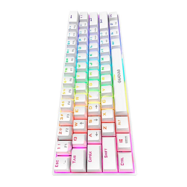 Teclado Mecânico Gamer Gamdias Hermes E3/ RGB/ Switch Blue e Red /Branco