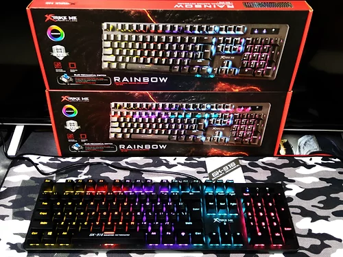 Teclado Gamer Mecânico Xtrike Me GK-916, Rainbow, Switch Blue, ANSI, Black