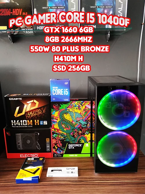 Pc Gamer i5 10400F / GTX 1660 6GB / 8GB 2666Mhz / SSD 240GB / 550W 80 Plus