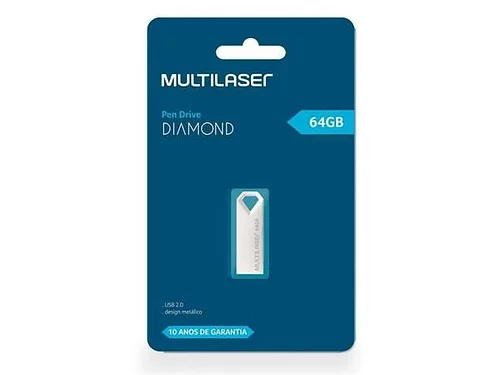 Pendrive 16Gb Usb 2.0 Multilaser Diamond Metálico