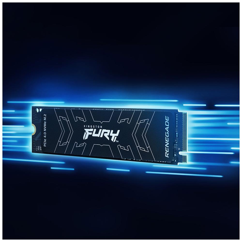 SSD 1 TB Kingston Fury Renegade, M.2 2280 PCIe, NVMe, Leitura: 7300MB/s e Gravação: 6000MB/s, Preto - SFYRS/1000G