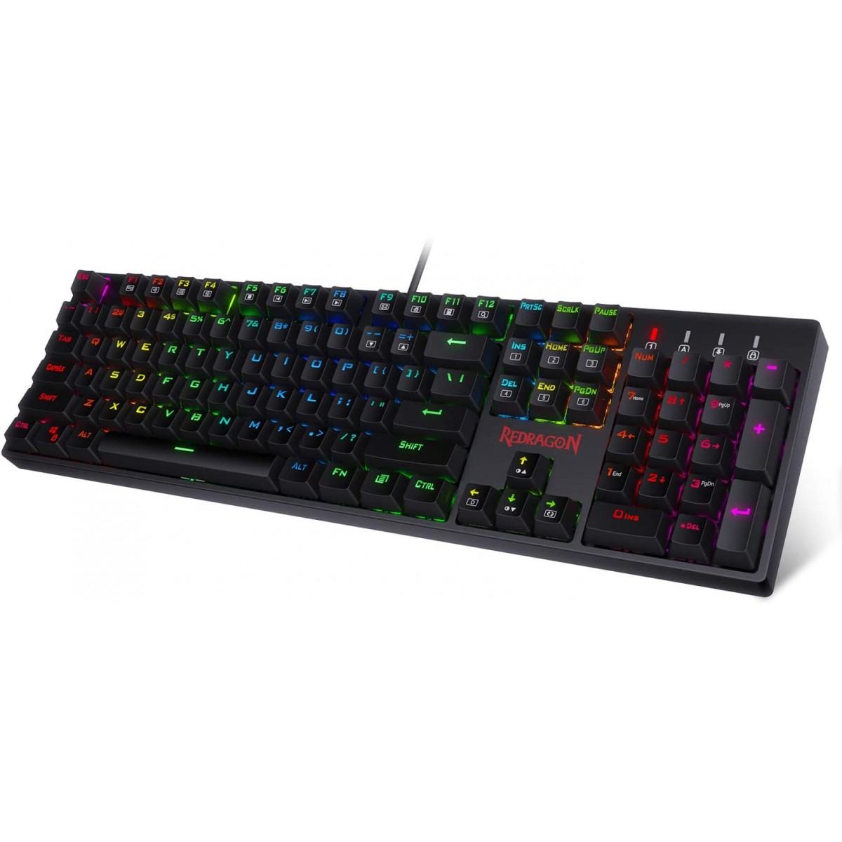 Teclado Gamer Redragon Surara PRO, RGB, Black, Switch Óptico Blue