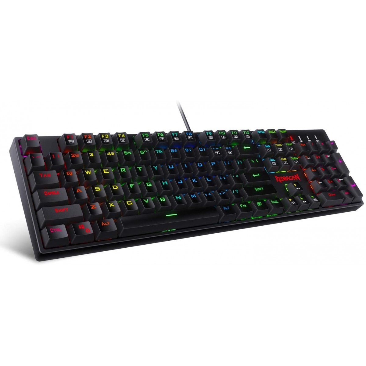 Teclado Gamer Redragon Surara PRO, RGB, Black, Switch Óptico Blue