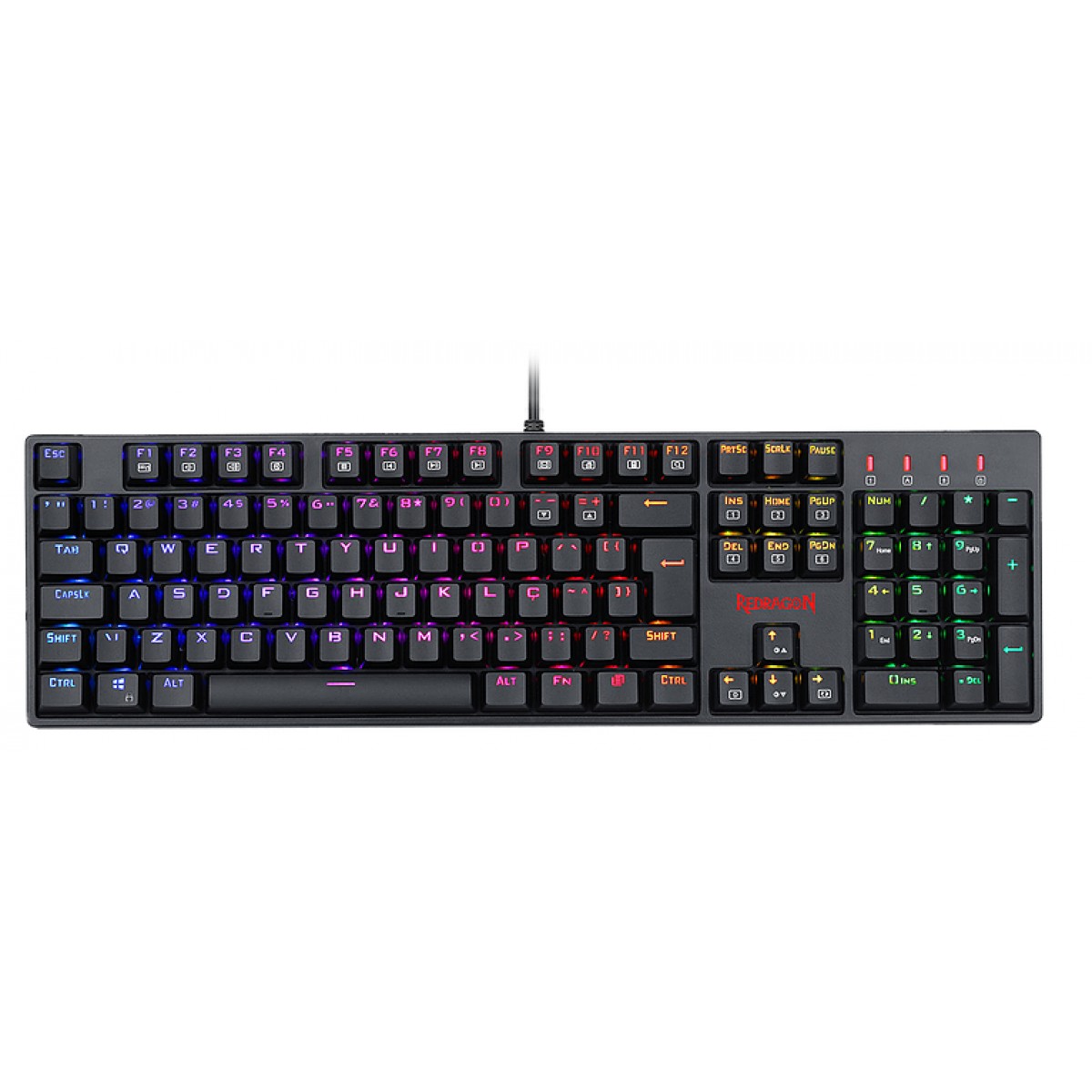 Teclado Gamer Redragon Surara PRO, RGB, Black, Switch Óptico Blue