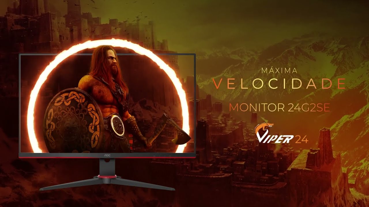 Monitor AOC Gamer Viper 24" Polegadas Full HD VA Vesa 165Hz FreeSync HDMI Display Port